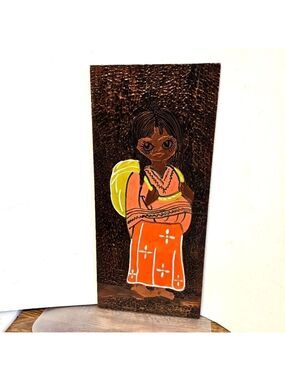 Vintage Hammered Copper Metal Wall Art